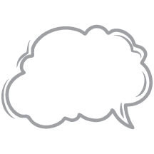 Outline of a thought bubble or cloud for text, used as a decorative element or placeholder for text content 1