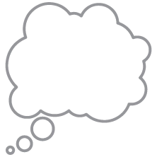 Outline of a thought bubble or cloud for text, used as a decorative element or placeholder for text content 3